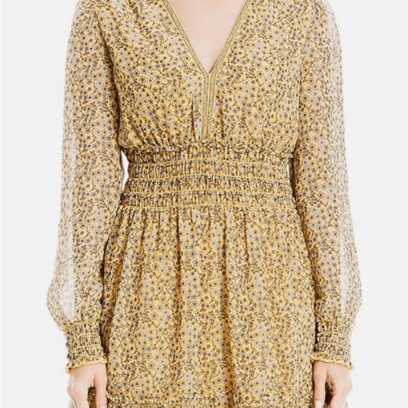 Max Studio Yellow Floral Long Sleeve Dress - Picture 1 of 4